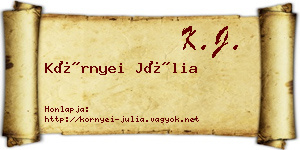 Környei Júlia névjegykártya