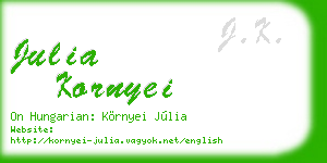julia kornyei business card